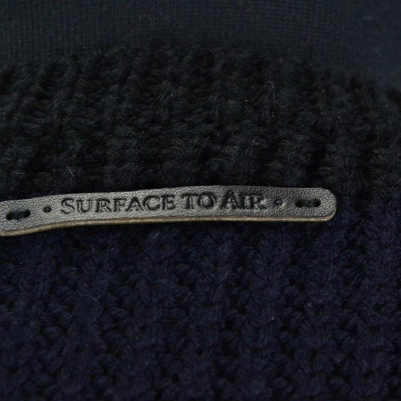 Surface to Air Black Blue Chunky Woven Ribbed Wool - Picture 3 of 5